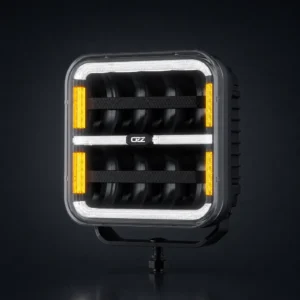TRALERT OZZ SQUARE 7 inch zwarte LED verstraler met amber dagrijverlichting
