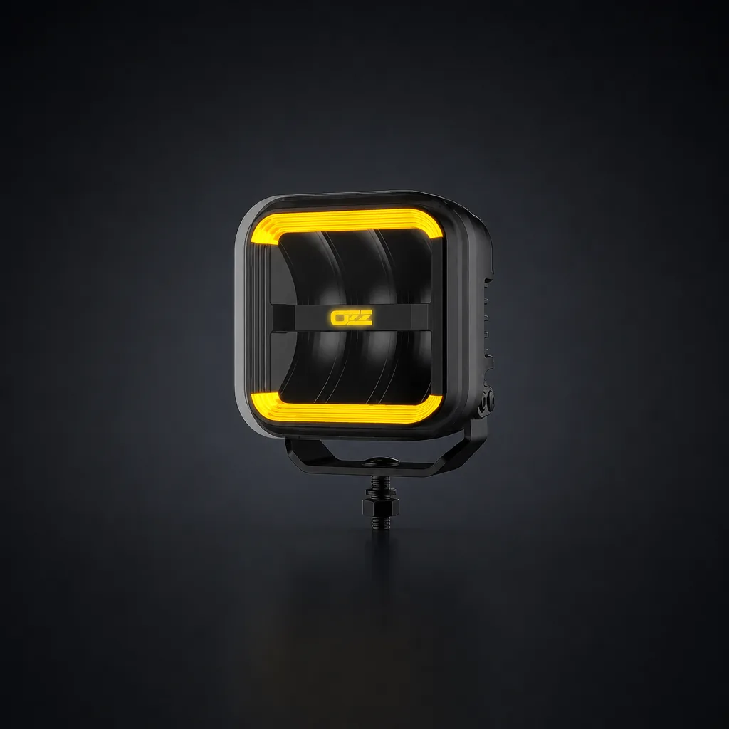 TRALERT OZZ SQR 5 inch zwarte LED driving light met dagrijverlichting