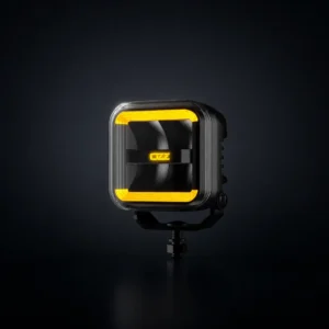 TRALERT OZZ SQR 3 inch zwarte LED driving light met amber dagrijverlichting
