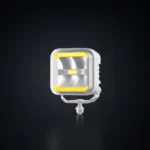 Witte OZZ SQR 3" LED driving light met transparante lens, studiofoto