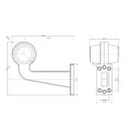 LED breedtelamp links rood-wit 12-24v 30cm kabel - Afbeelding 3