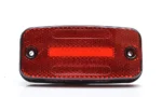 Rood LED markeringslicht WAŚ 1135 met zwarte polycarbonaat behuizing en reflector