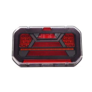 TRALERT LED achterlicht zwart links met kentekenverlichting 12-24v