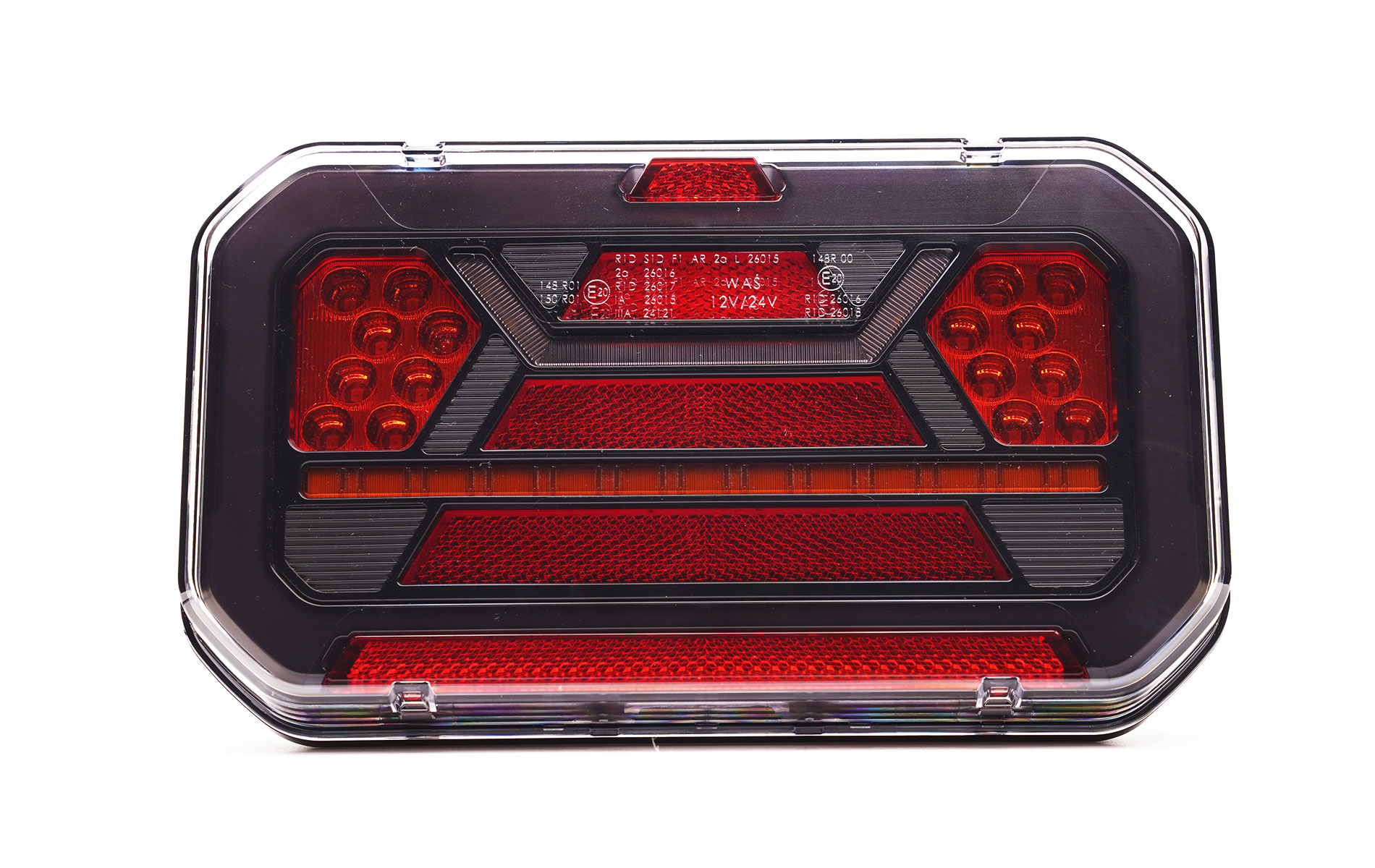 W298black-4-1.jpg LED Achterlicht Black links 12-24v 5-PIN's - Afbeelding 1