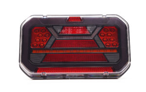 TRALERT LED achterlicht zwart links met driehoeksreflector voor aanhanger