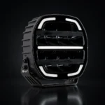 Phare longue portée LED TRALERT Phantom noir avec feux de position orange, 14 000 lm
