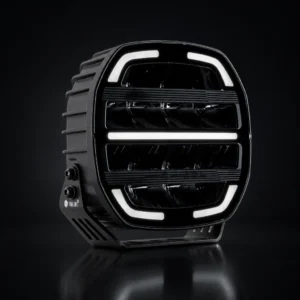 Phare longue portée LED TRALERT Phantom noir avec feux de position orange, 14 000 lm