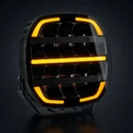 Phare longue portée LED TRALERT Phantom noir 16 000 lm avec feux de position orange