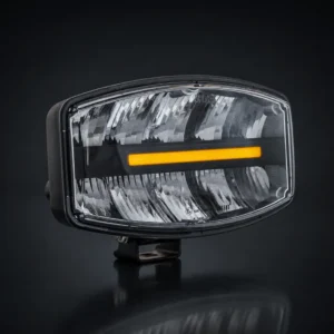Atlas 320 LED verstraler zwart met amber-wit dagrijverlichting en transparante lens