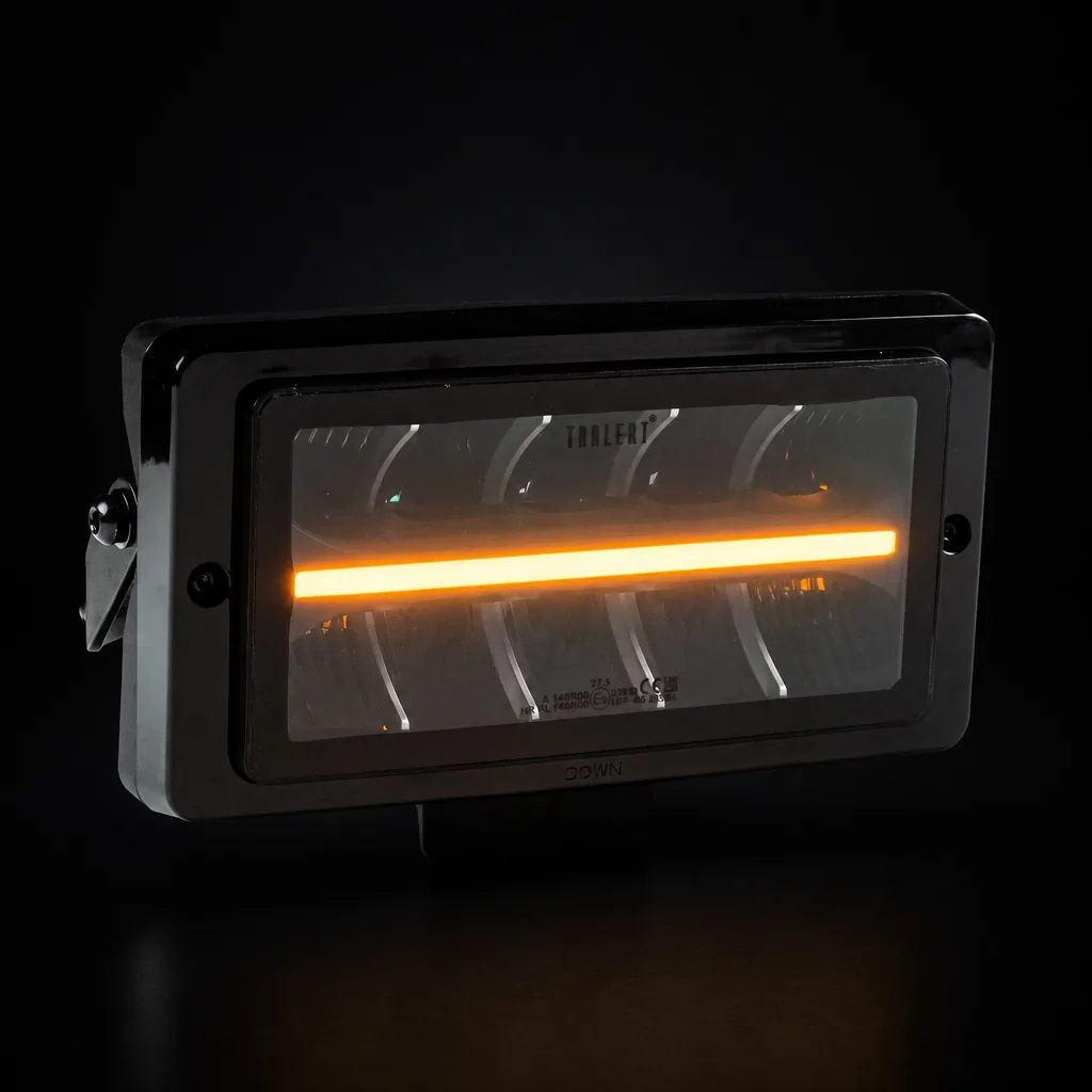 Tralert Atlas 220 schwarzer LED-Fernscheinwerfer mit zwei-farbenem Positionslicht für Lkw