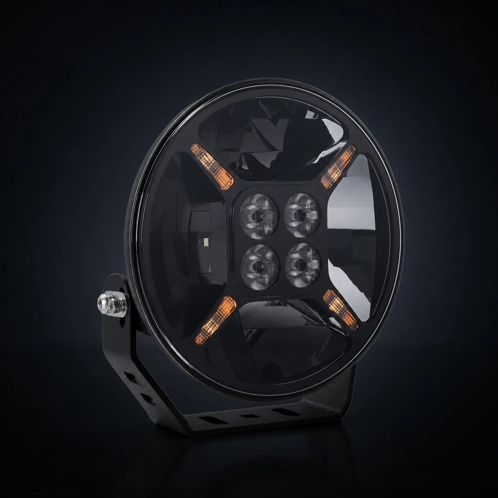 WD-80120-1-ai-da50ea73-0-3.webp Zwarte TRALERT LED verstraler met amber dagrijverlichting, 12.000 lumen, voor vrachtwagen