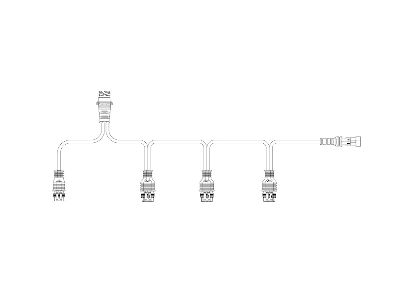 KS1-5230_1 Y-Kabel für 4 Rückleuchten, 3x 4P + 1x 3P SS, inkl. Seitenkabel – Bild 1