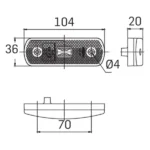 LED ADR-markeerlicht rood 12-24v | 50cm +S.seal - Afbeelding 2